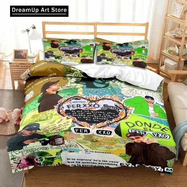 Ferxxo Feid Rapper Bedding Set Double Duvet Cover Comforter Pillowcase Boys Girls Adults Bedroom