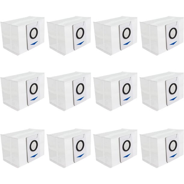Bolsas de polvo para aspiradoras compatibles con las series ECOVACS DEEBOT X1 OMNI Turbo T10 T20 Omni T20/T20 Max/T20 Pro/X&T (paquete de 12)