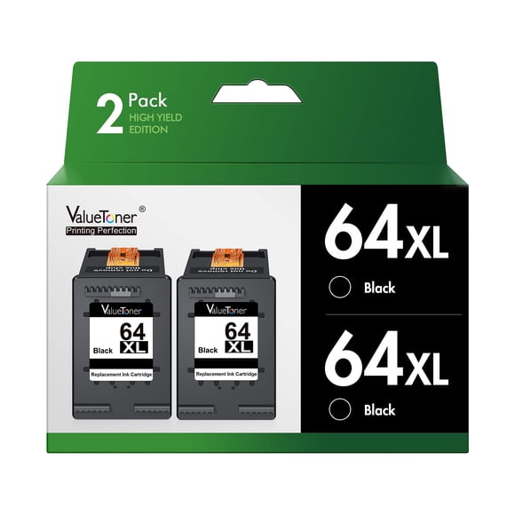 Cartucho de tinta Valuetoner remanufacturado HP 64XL negro x2