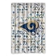 thumbnail image 1 of Cortina de ducha de los St. Louis Rams, juego de cortina de baño con ganchos, tamaño 48 x 72 pulgadas, 1 of 3