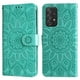 thumbnail image 2 of Funda tipo cartera FOXDOCK para Samsung Galaxy A52 , diseño girasol en relieve, cuero PU, cierre magnético, soporte y tarjetero, 2 of 5