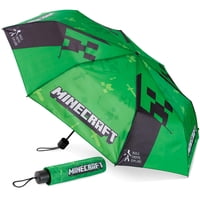 Minecraft - Paraguas Para Niños Plegable Duradero Compacto Verde Negro