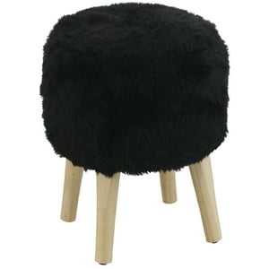 Máxima Design - Pouf Bird Negro Piel Sintética 35X35X45 Cm