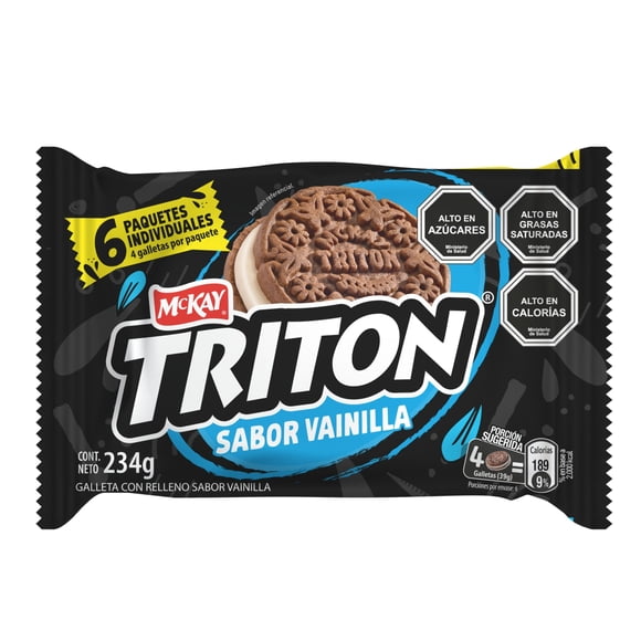 Galleta Triton Colación Sabor Vainilla Pack 6Un, 116 g