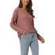 thumbnail image 4 of INSPIRE CHIC Suéter Ligero Casual Suelto de Manga Larga con Cuello en V de Punto de Waffle para Mujer M Rojo Ladrillo, 4 of 6