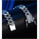 thumbnail image 4 of Pulsera de Plata para Hombre Chapada en Oro Blanco de 18K Transparente 5A+ CZ Pulsera de Eslabones de Cadena para Hombre Hipoalergénica Pulsera de Plata Esterlina 925 para Hombre Joyería 18-20CM, 4 of 8