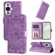 thumbnail image 1 of Funda tipo cartera FOXDOCK para Huawei Nova 11 Pro , diseño girasol en relieve, cuero PU, cierre magnético, soporte y tarjetero, 1 of 5