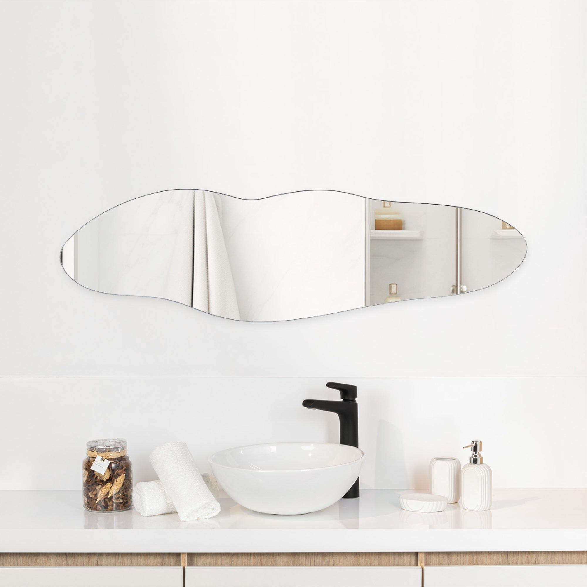 Tuhome - Espejo Blue Irregular Horizontal 60x150x1,9 Cm