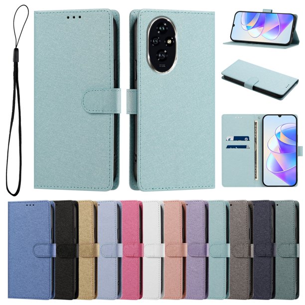 Cartera para Honor 200 Pro con Bolsillo de Tarjetas, Verde Menta