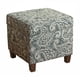 thumbnail image 1 of Otomana Benjara con estampado de cachemir tapizada en azul y gris, 1 of 6