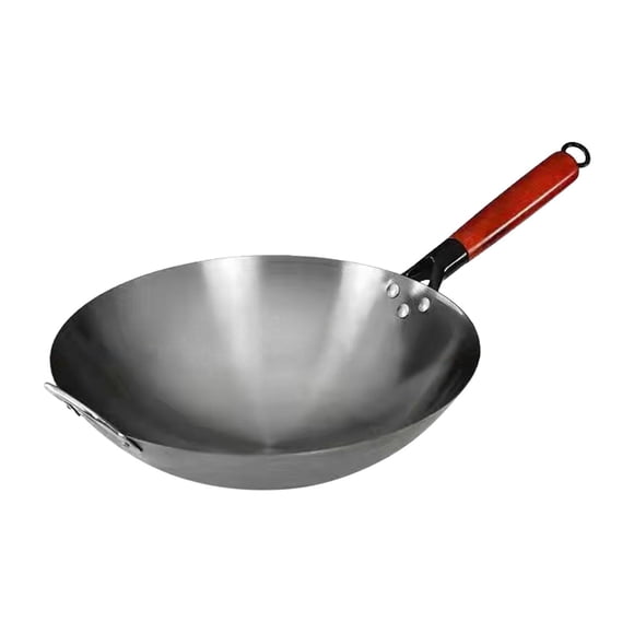 Sartén Wok A Gas Sin Recubrimiento Con Mango De Madera Sartenes Utensilios De Cocina Universales Sartén Salteada 40cm