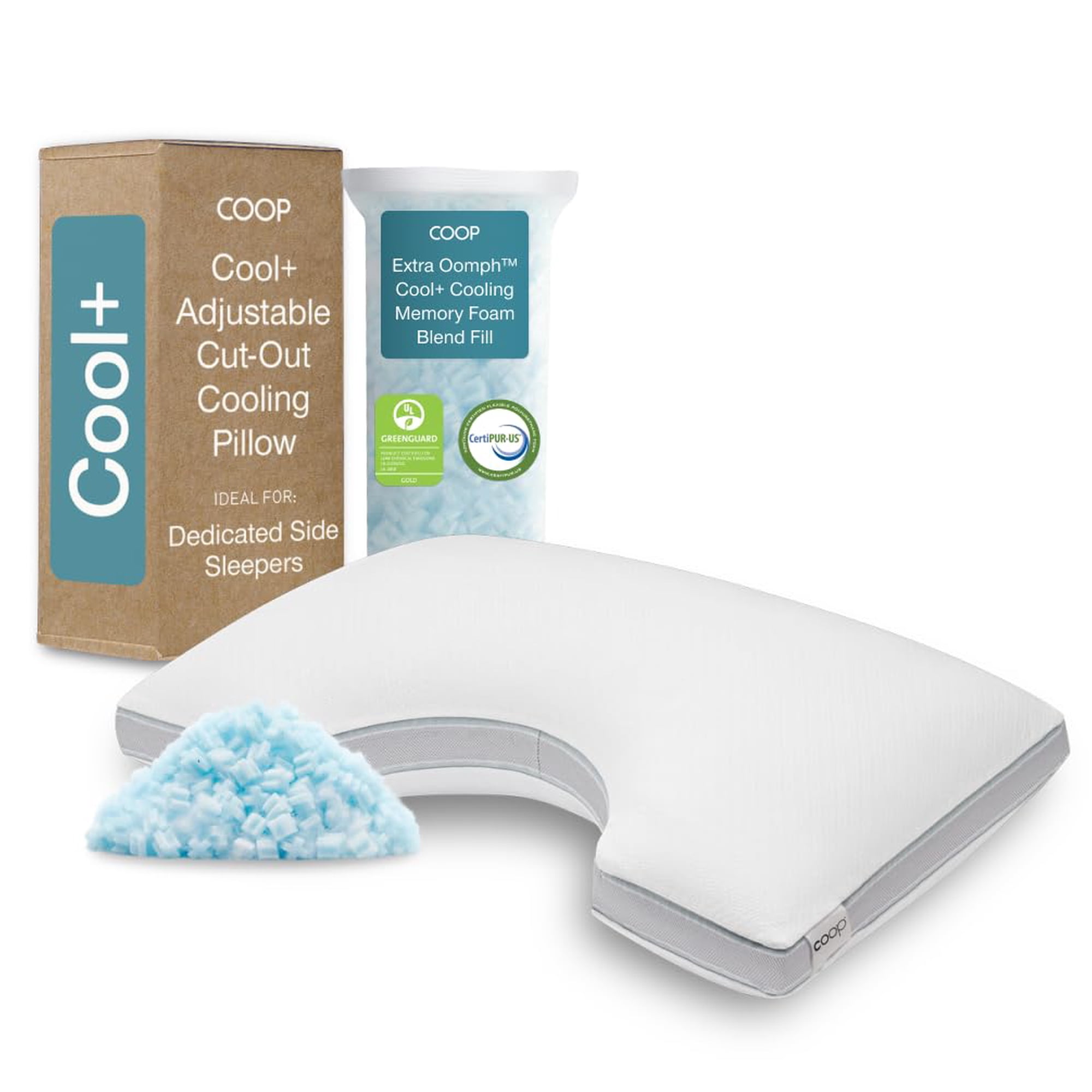 Pillow Coop Home Goods Cool+ Con Abertura Ajustable, Tamaño Queen