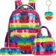 thumbnail image 1 of Bikab School Bags 3 in 1 Kids Bags for Girls Kawaii Backpack Waterproof Children School Bags for Girl 16" Bag for Girls Set, 1 of 3