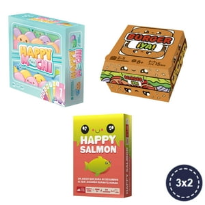Asmodee - Pack - Happy Mochi + Burger Ya + Happy Salmon