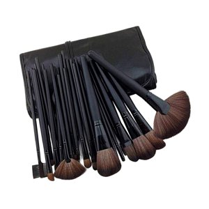 Ioensy - Juegos De Brochas De Maquillaje Con Bolsa De Rodillo, Brocha Para Sombras, Brocha Para Polvo Para Mujeres, Regalos, Negro
