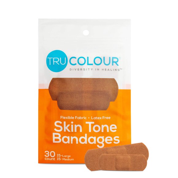 Vendajes para heridas Tru-Colour para tono de piel, 30 unidades