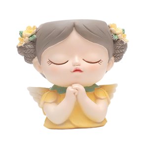 Magideal - Maceta Con Cabeza De Niña, Adorno Para Maceta, Florero Decorativo, Maceta Para Cara, Sala De Estar, Interior, Exterior, Escritorio, Regalos De Jardín Estilo A