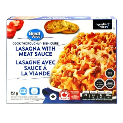 Plato Preparado Lasaña Con Carne 454 G Great Value