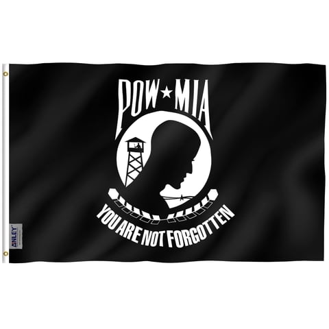 Bandera Anley Pow Mia Fly Breeze, 90 X 150 Cm, Poliéster, 3 X 5 Pies