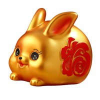 Bothyi - Estilo Chino Lucky Rabbit Money Bank Bunny Figuritas Estatua Coleccionable Aureate