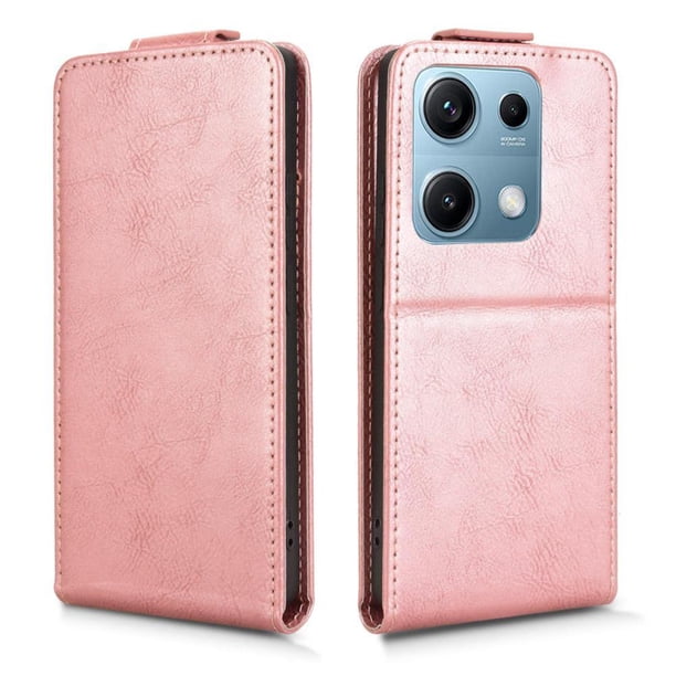 Funda tipo folio para Xiaomi Redmi Note13 Pro 4G con soporte magnético y protección para la cámara Oro rosa