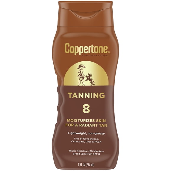 Loción Solar Coppertone Tanning SPF 8 237 ml Resistente 80 Minutos