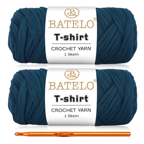 Hilo tipo camiseta BATELO 400 g / 144 yds Poliéster Azul Denim – Juego de 2