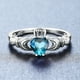 thumbnail image 1 of Elegant Heart-Shaped Zircon Eternity Wedding Ring - 18K Gold Plated Engagement Promise Ring for Women - Perfect for Brides and Bride-to-Be, 1 of 5