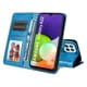 thumbnail image 4 of Funda tipo cartera FOXDOCK para Samsung Galaxy A22 4G , diseño girasol en relieve, cuero PU, cierre magnético, soporte y tarjetero, 4 of 5