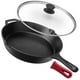thumbnail image 1 of Sartén de hierro fundido Cuisinel de 30 cm con tapa, utensilios de cocina previamente sazonados, 1 of 3