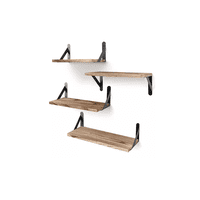 Genérico - Repisas Flotantes De Madera Multipropósito Kit 4 Café