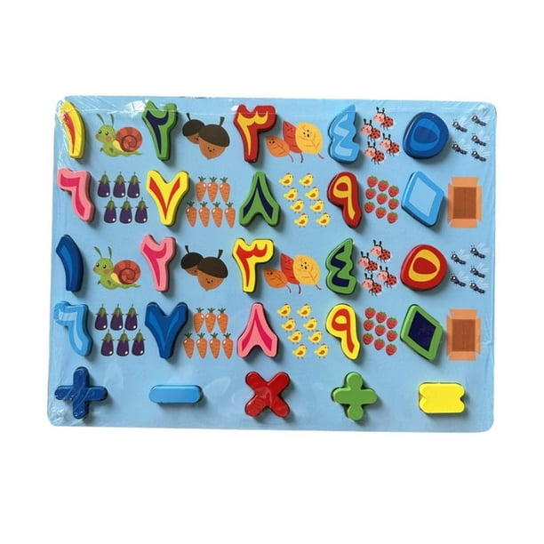 Tablero de alfabeto de madera colorido, juguete de reconocimiento práctico, regalos de cumpleaños, tablero de rompecabezas Montessori para niños y niñ Números arábigos