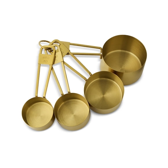 Tazas Medidoras ThymeTable de Acero Inoxidable Dorado, 4 Piezas