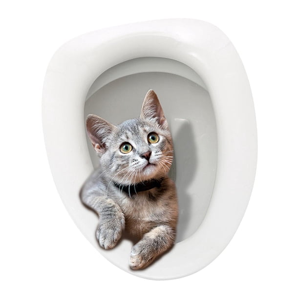 Calcomanías adhesivas para tapa de asiento de inodoro de gato, calcomanías lindas para tapa de asiento de inodoro de gato, calcomanías divertidas para L