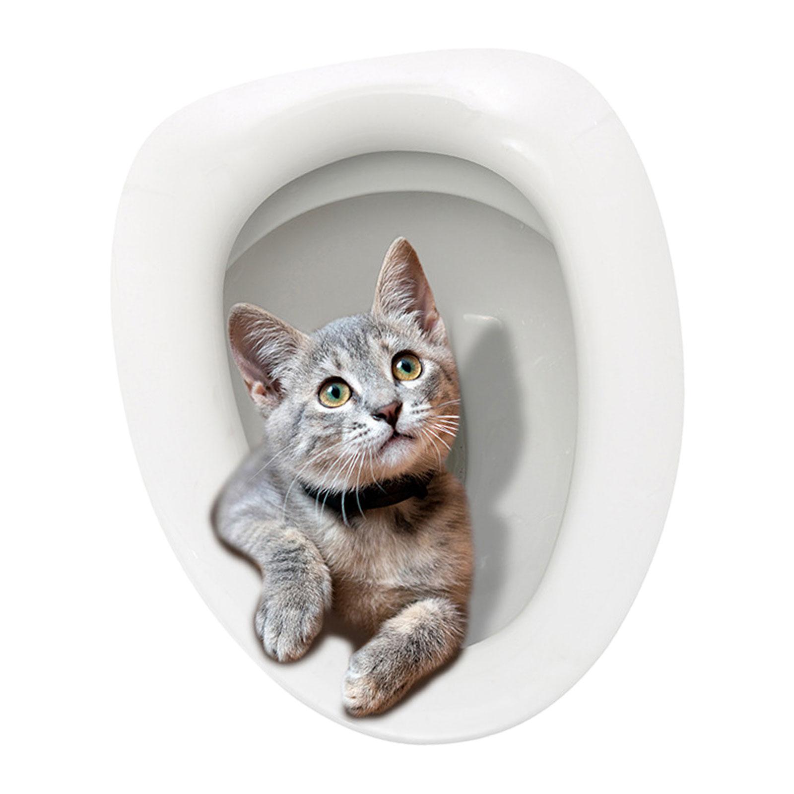 Magideal - Calcomanías Adhesivas Para Tapa De Asiento De Inodoro De Gato, Calcomanías Lindas Para Tapa De Asiento De Inodoro De Gato, Calcomanías Divertidas Para L