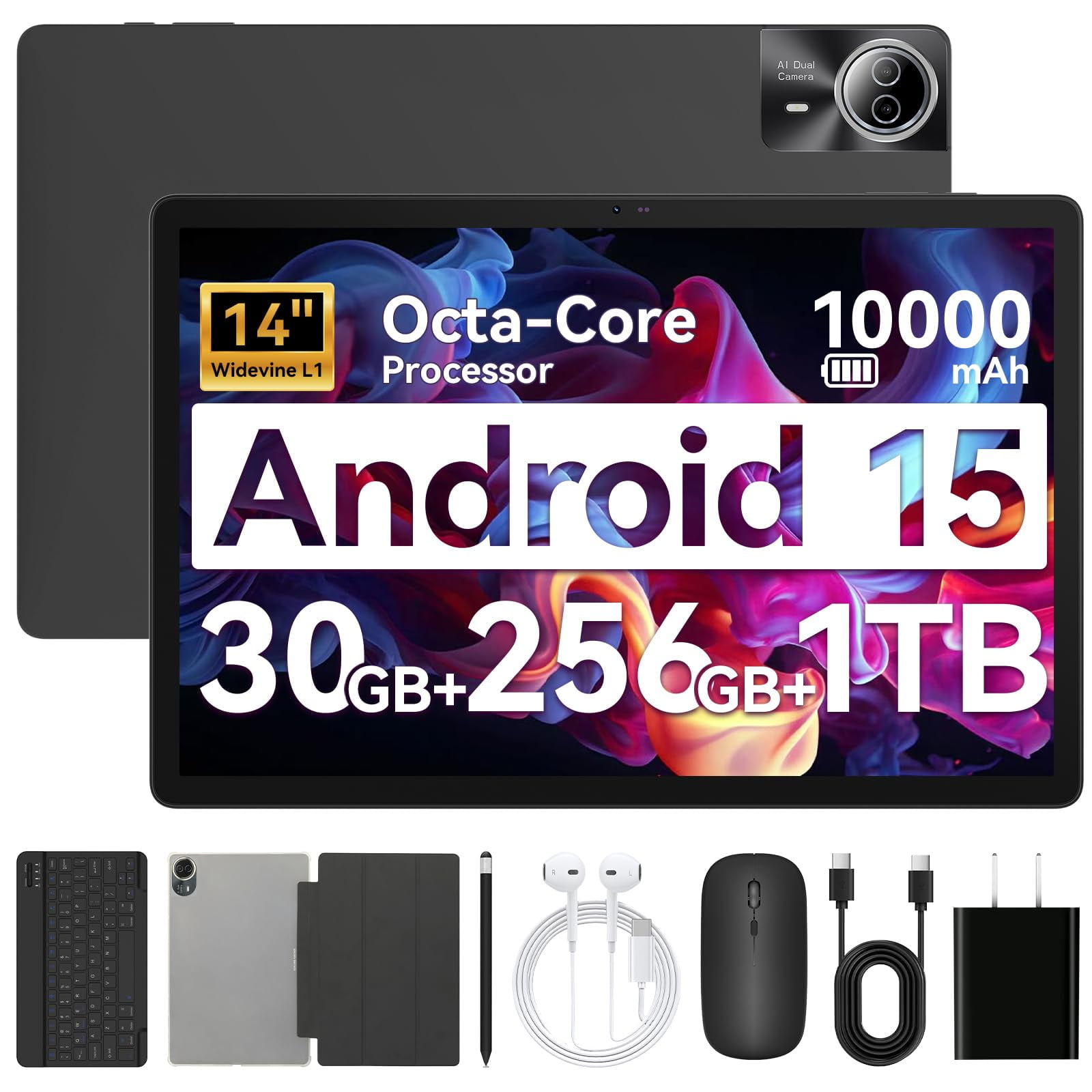 Tablet Urao 14" 30gb Ram 256gb Rom 10000mah Android 15