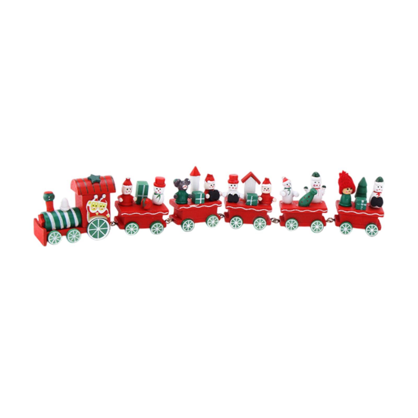 Bothyi - Pequeño Regalo De Tren Adorno De Tren Navideño De Madera Para Escritorio Fiesta De Navidad 31X3X5,5Cm