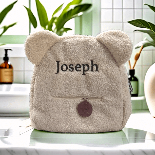 Personalized Embroidered Toddler Backpack Bag Lightweight Plush Bear Bag Kids Custom Name Backpack Gift for Boys Girls Ladies