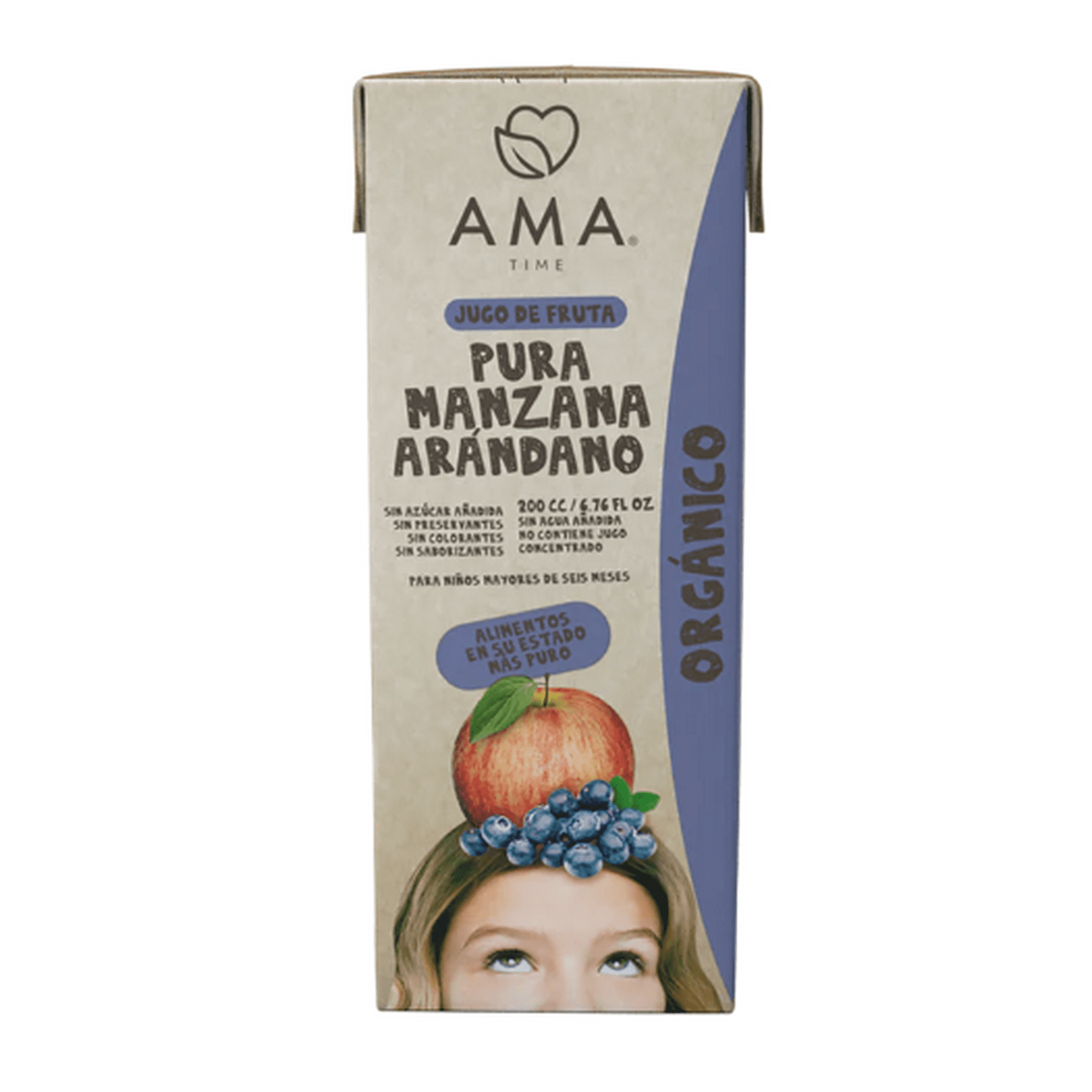 Ama Time - Pack Ama Jugo De Fruta Orgánico Manzana Arándano 12x200cc Tetra