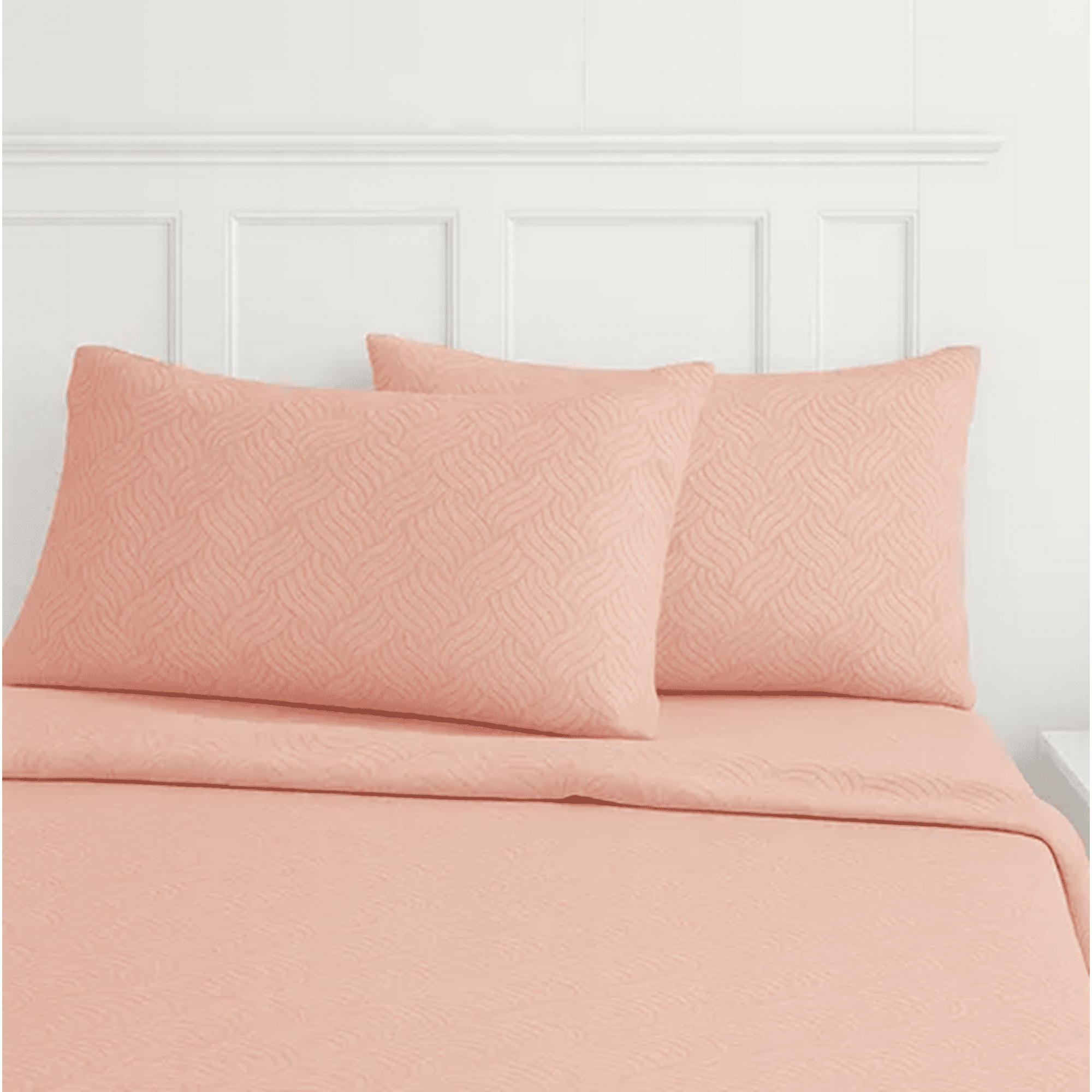 Genérico - Set Sabanas 210 Hilos 1.5 Plaza Color Rosa