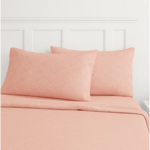 Genérico - Set Sabanas 210 Hilos 1.5 Plaza Color Rosa