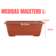 thumbnail image 3 of Macetero Jardinera Rectangular Grande 40cm Con Plato Maceta Marrón Grande L, 3 of 4