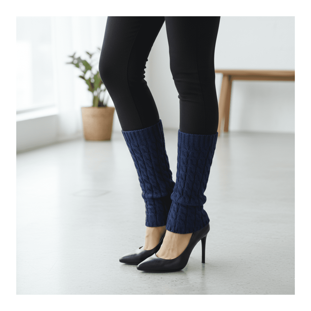 Genérico - Polainas Calentadores Tejido Trenzado Colores Variados Mujer Niña Elegante 100% Lana