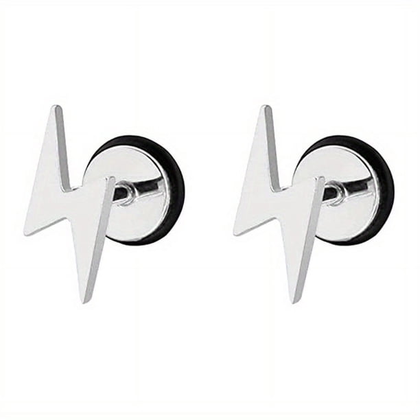 Lightning-Inspired Earrings: Add a Touch of Punk to Your Look with These Unisex Stainless Steel Earrings