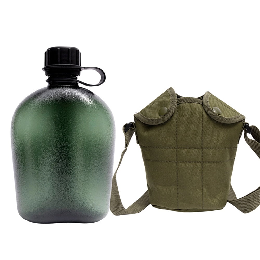 Xusx111 - Botella De Agua De Comedor - 1 Lbotella De Agua De Comedor Para La Supervivencia Del Camping De Senderismo (botella Y Cubierta De Aceituna)