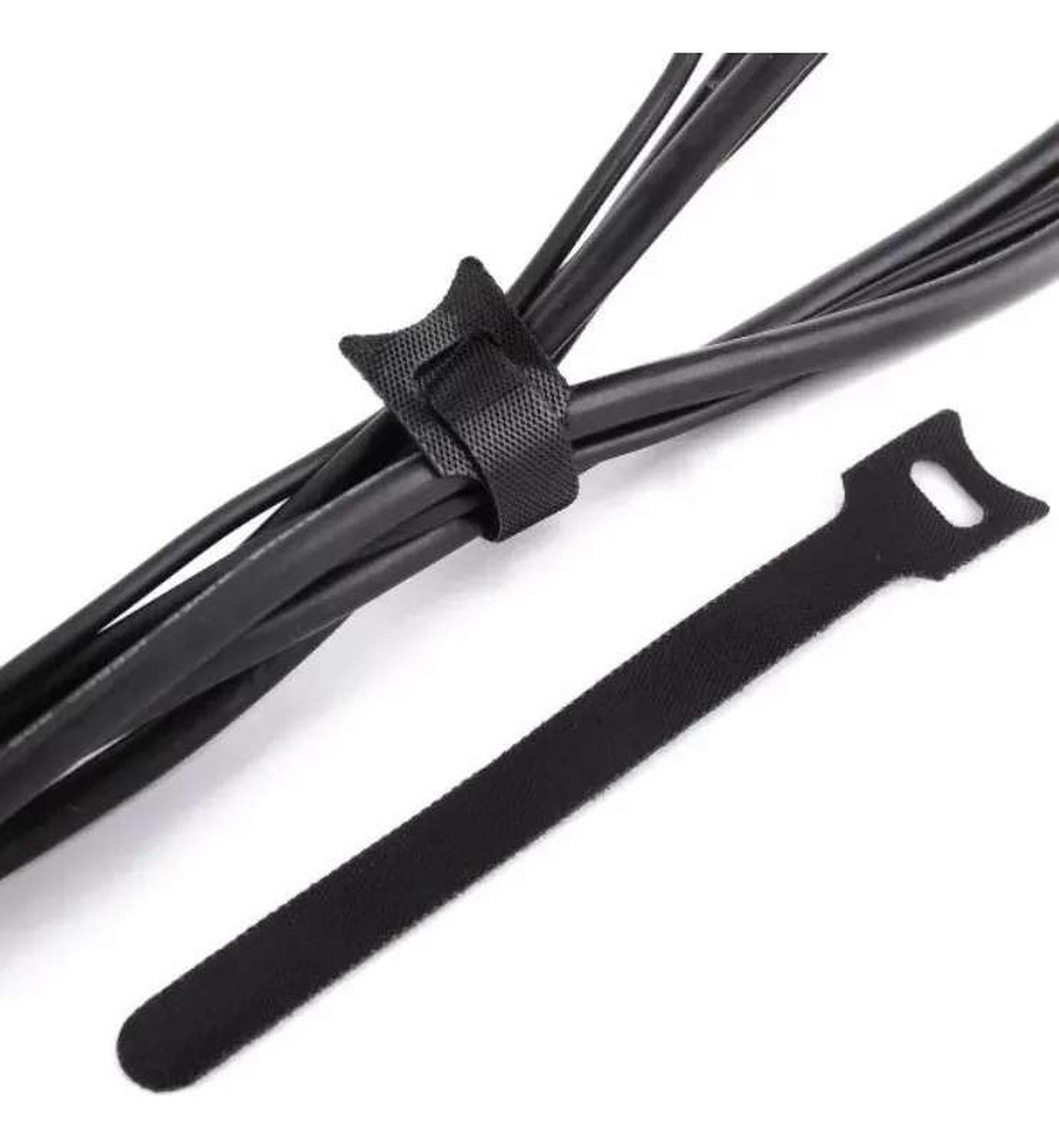 Gen - 20X Pack Amarra Cable Organizador Reutilizable Velcro Cintas Negro