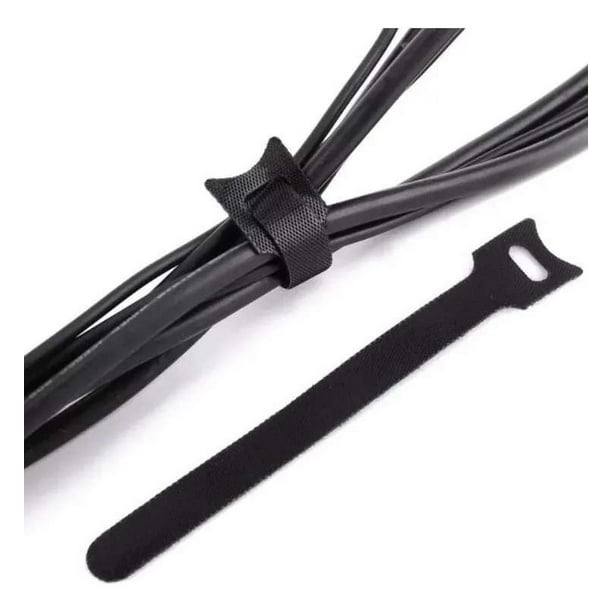 20x Pack Amarra Cable Organizador Reutilizable Velcro Cintas negro