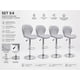 thumbnail image 4 of Pack De 4 Sillas Altas de Bar Regulables Tipo Silueta LORE | Asiento Acolchado Gris | Base Cromada Giratoria, 4 of 4