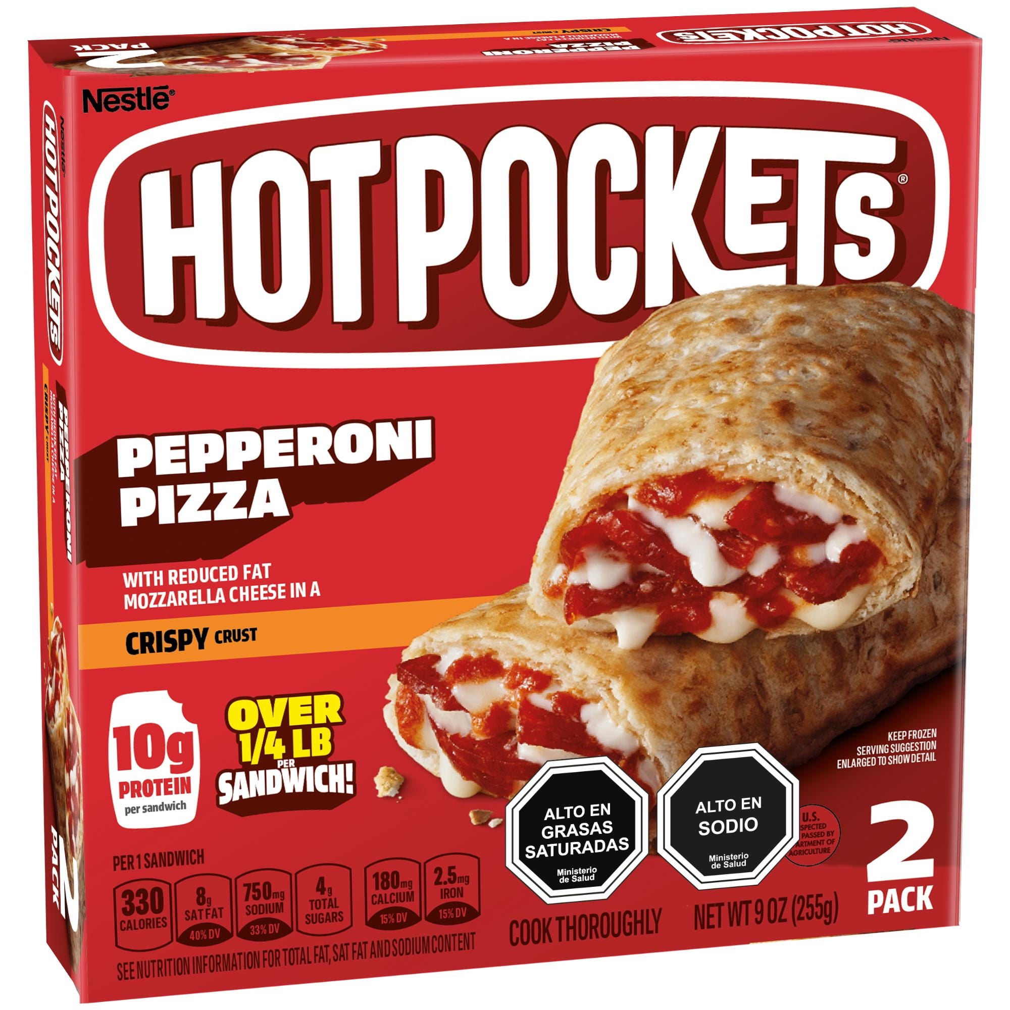 Rollo Pizza Pepperoni, 2 Un 255 g Hot Pockets