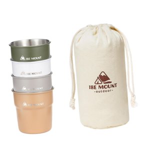 Ioensy - 4 Tazas De Acero Inoxidable De 300 Ml Para Camping, Taza De Café Para Viajes, Camping, Picnic, Estilo A